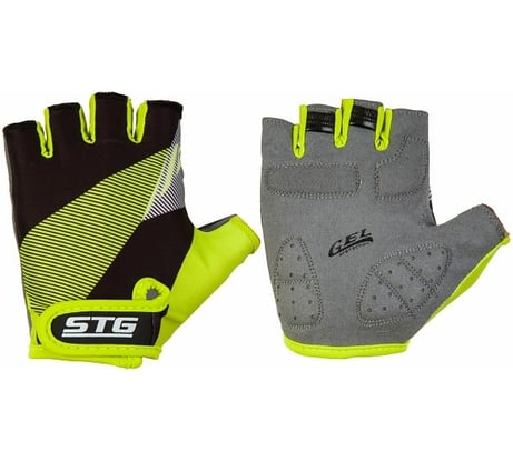 Перчатки с защитной прокладкой STG 911, размер XL, черный/салатовый Х87911-XL
