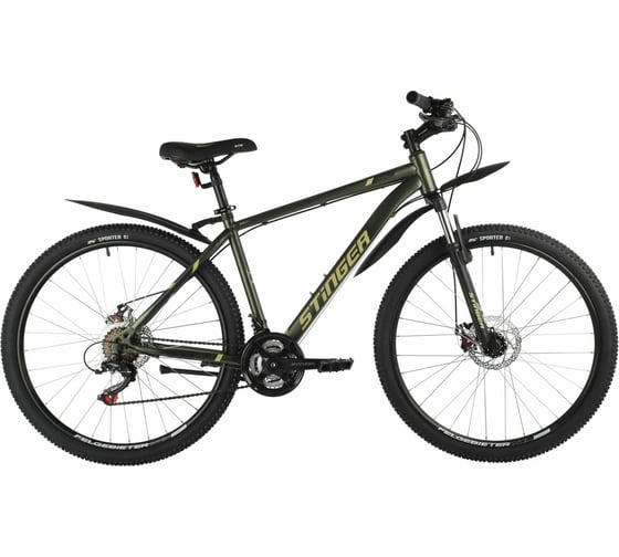 Велосипед STINGER CAIMAN D диаметр колес 27.5", зеленый, сталь, размер 18" 27SHD.CAIMAND.18GN2