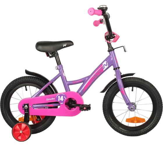 Велосипед NOVATRACK STRIKE 14", фиолетовый, ножной тормоз 143STRIKE.VL22
