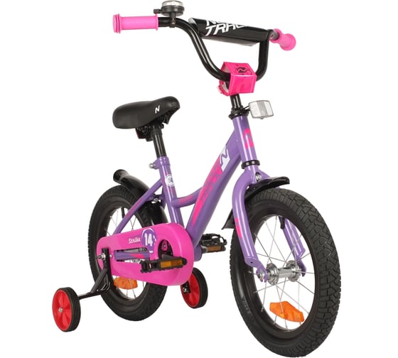 Велосипед NOVATRACK STRIKE 14", фиолетовый, ножной тормоз 143STRIKE.VL22
