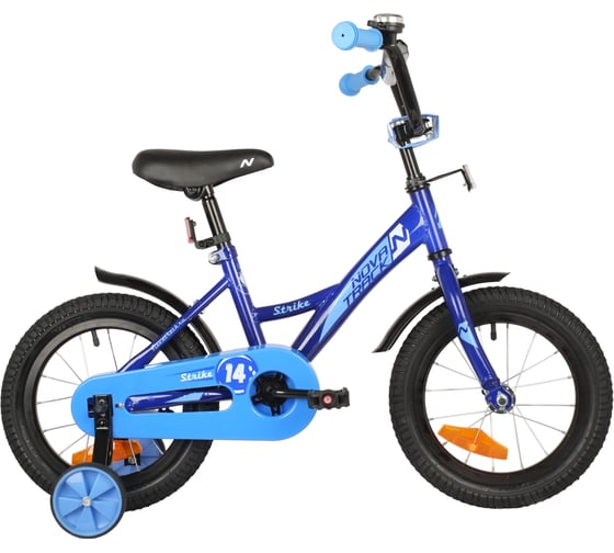 Велосипед NOVATRACK STRIKE 14", синий, ножной тормоз 143STRIKE.BL22