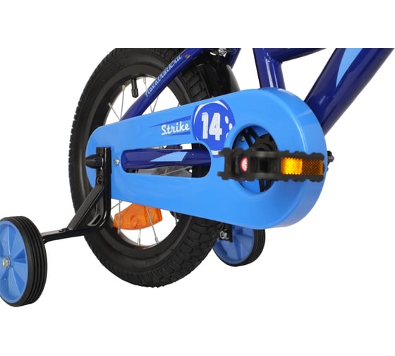 Велосипед NOVATRACK STRIKE 14", синий, ножной тормоз 143STRIKE.BL22