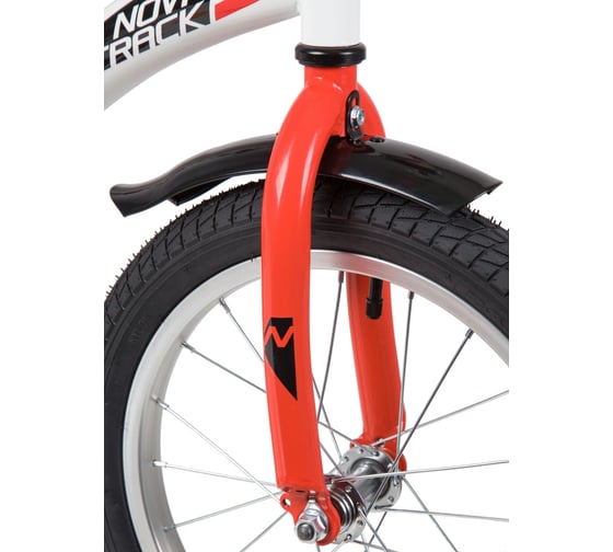 Велосипед NOVATRACK STRIKE 16", белый/красный, ножной тормоз 163STRIKE.WTR20