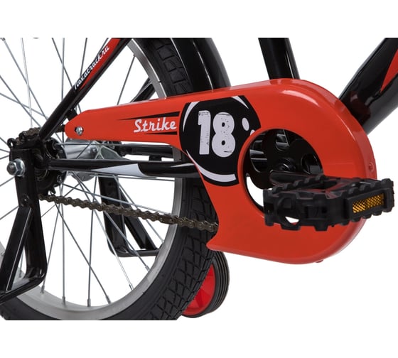 Велосипед NOVATRACK STRIKE 18", черный/красный, ножной тормоз 183STRIKE.BKR20
