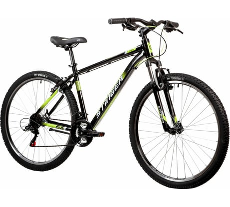 Велосипед STINGER CAIMAN 27.5", черный, сталь, размер 16" 27SHV.CAIMAN.16BK2