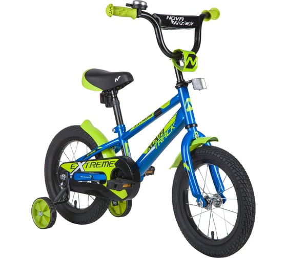 Велосипед NOVATRACK EXTREME 14", синий, полная защита цепи, тормоз ножной 143EXTREME.BL9