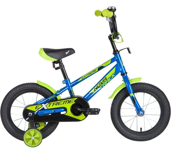 Велосипед NOVATRACK EXTREME 14", синий, полная защита цепи, тормоз ножной 143EXTREME.BL9
