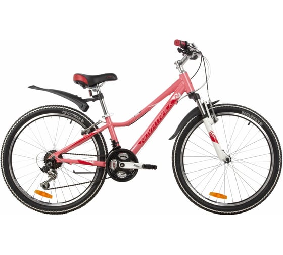 Велосипед NOVATRACK NOVARA 24", рама 13, коралловый, 18 скоростей, V-brake 24AHV.NOVARA.13CRL22