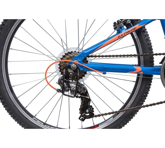 Велосипед NOVATRACK EXTREME 24", алюминиевая рама 11", синий, 21-скорость, V-brake 24AHV.EXTREME.11BL9