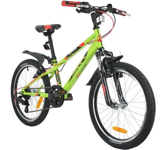 Велосипед NOVATRACK EXTREME 20", зеленый, сталь, 6 скоростей, V- brake 20SH6V.EXTREME.GN21