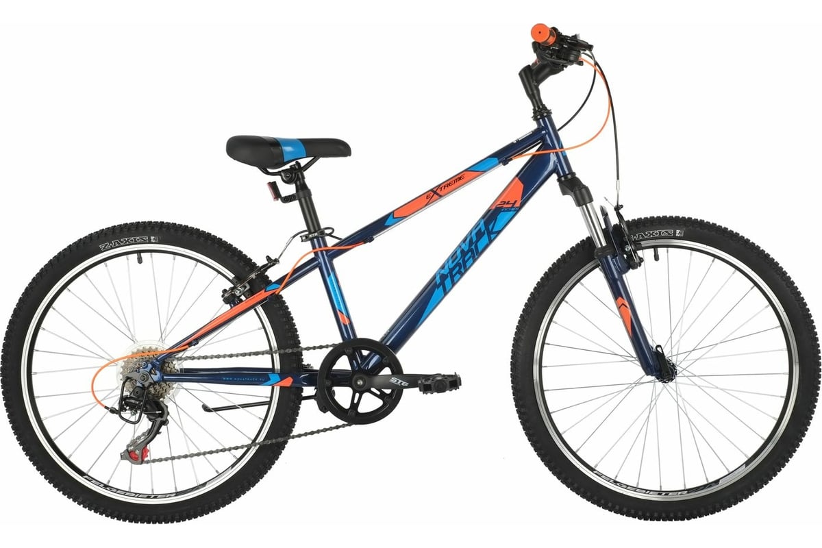 Велосипед NOVATRACK EXTREME 24", синий, стальная рама 12", 6 скоростей ...