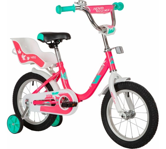 Велосипед NOVATRACK MAPLE 14", розовый, полная защита цепи, тормоз ножной 144MAPLE.PN21