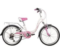 Велосипед NOVATRACK BUTTERFLY 20", сталь, белый/розовый, 6 скоростей, V-brake 20SH6V.BUTTERFLY.PN22