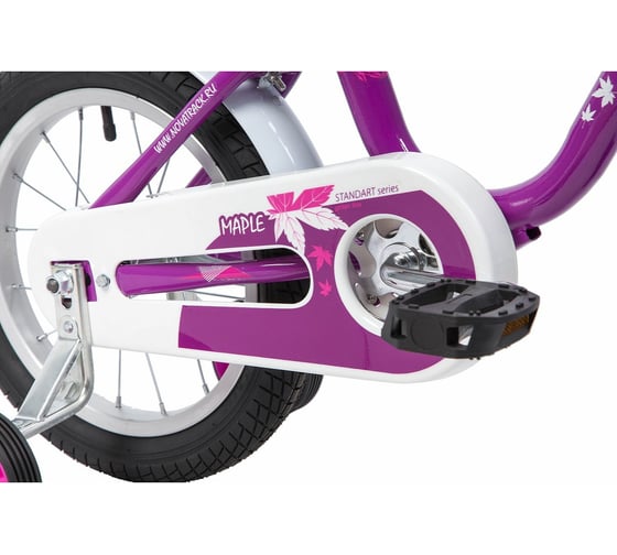 Велосипед NOVATRACK MAPLE 14", фиолетовый, полная защита цепи, тормоз ножной 144MAPLE.PR9
