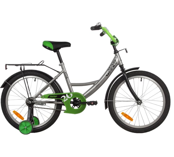 Велосипед NOVATRACK VECTOR 20", серебристый, защита А-тип, тормоз ножной 203VECTOR.SL22
