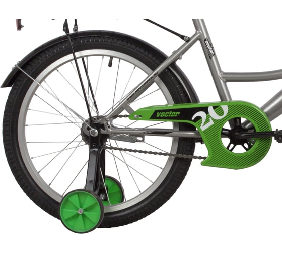Велосипед NOVATRACK VECTOR 20", серебристый, защита А-тип, тормоз ножной 203VECTOR.SL22