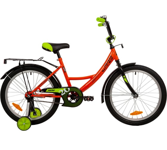 Велосипед NOVATRACK VECTOR 20", оранжевый, защита А-тип, тормоз ножной 203VECTOR.OR22