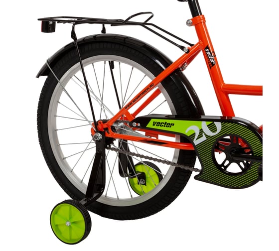 Велосипед NOVATRACK VECTOR 20", оранжевый, защита А-тип, тормоз ножной 203VECTOR.OR22