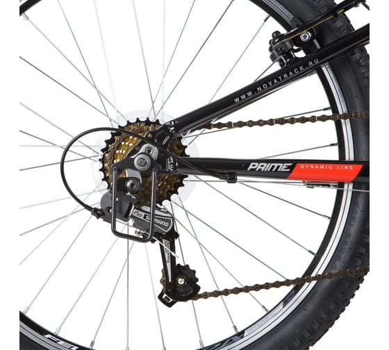 Велосипед NOVATRACK PRIME 24", алюминиевая рама 11", черный, 18 скоростей 24AHV.PRIME.11BK20