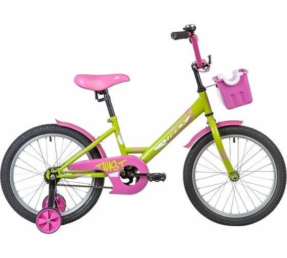 Велосипед NOVATRACK TWIST 18", зелёный, тормоз ножной 181TWIST.GNP20