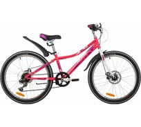 Велосипед NOVATRACK ALICE 24", розовый, стальная рама 12", 6 скоростей 24SH6SD.ALICE.12PN21