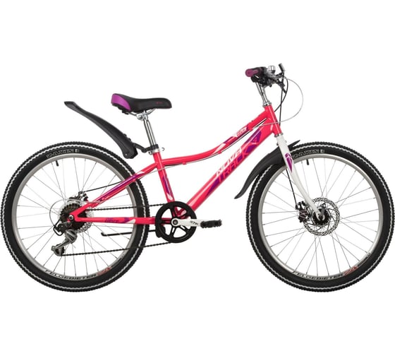 Велосипед NOVATRACK ALICE 24", розовый, стальная рама 12", 6 скоростей 24SH6SD.ALICE.12PN21
