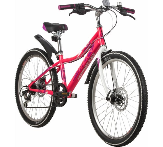 Велосипед NOVATRACK ALICE 24", розовый, стальная рама 12", 6 скоростей 24SH6SD.ALICE.12PN21
