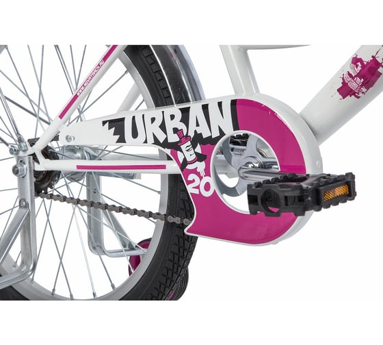 Велосипед NOVATRACK URBAN 20", белый, защита А-тип, тормоз ножной 203URBAN.WT9