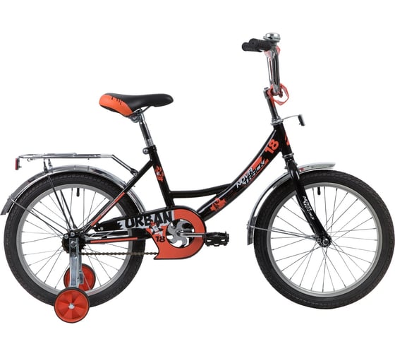 Велосипед NOVATRACK URBAN 18", черный, защита А-тип, тормоз ножной 183URBAN.BK20