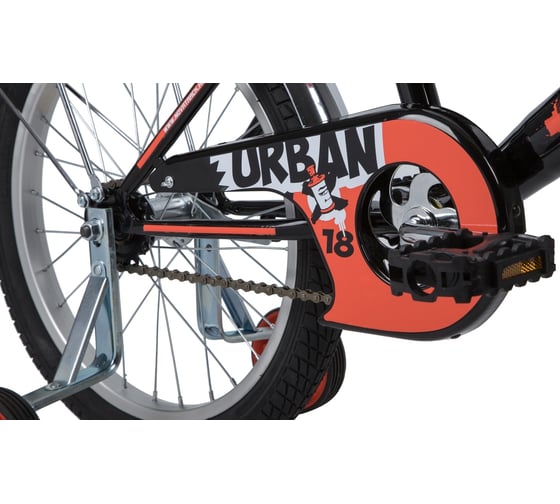 Велосипед NOVATRACK URBAN 18", черный, защита А-тип, тормоз ножной 183URBAN.BK20