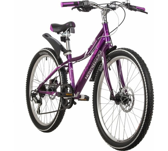 Велосипед NOVATRACK ALICE 24", пурпурный, стальная рама 12", 6 скоростей 24SH6SD.ALICE.12PR21