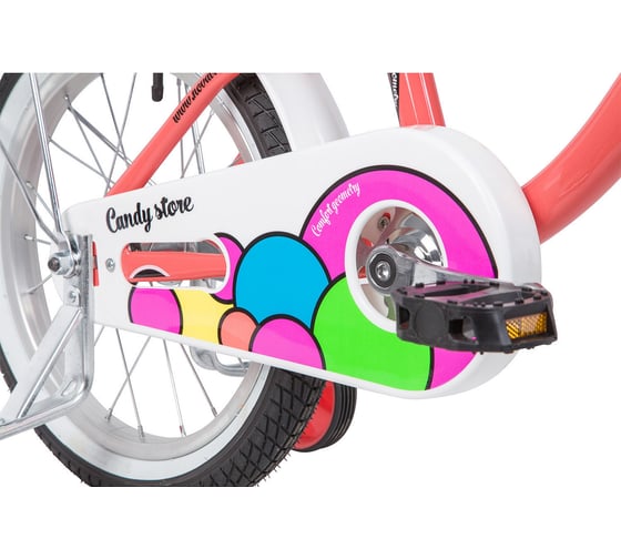 Велосипед NOVATRACK CANDY 16", коралловый, полная защита цепи, тормоз ножной 165CANDY.CRL9