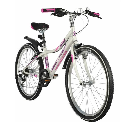 Велосипед NOVATRACK ALICE 24", белый, стальная рама 12", 6 скоростей 24SH6SV.ALICE.12WT21 1