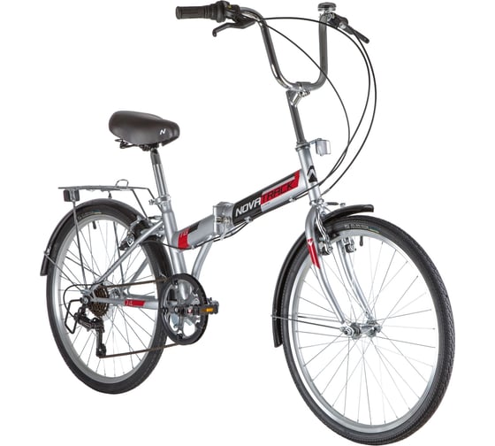 Складной велосипед NOVATRACK 24", серый, TG, 6 скоростей, тормоз V-brake 24NFTG6SV.GR20