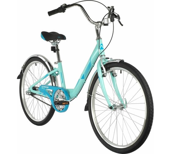 Велосипед NOVATRACK ANCONA 24", алюминиевая рама 12", зеленый, 3 скорости 24AH3V.ANCONA.12GN20