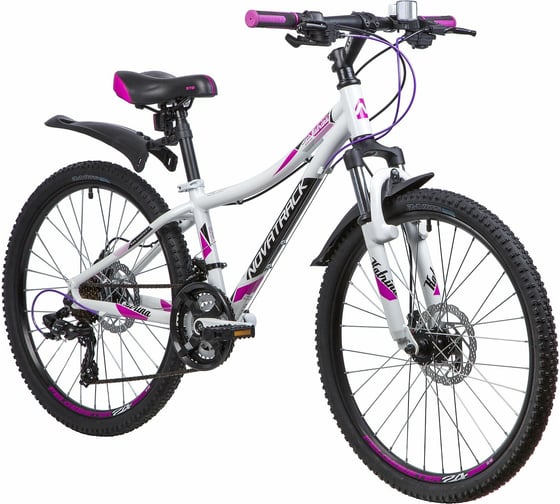 Велосипед NOVATRACK KATRINA 24", алюминиевая рама 12", белый, 21 скорость 24AHD.KATRINA.12WT9
