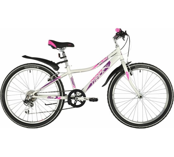 Велосипед NOVATRACK ALICE 24", белый, стальная рама 10", 6 скоростей 24SH6SV.ALICE.10WT21