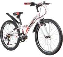 Велосипед NOVATRACK RACER 24", рама 10", белый, 6 скоростей 24SH6V.RACER.10WT20