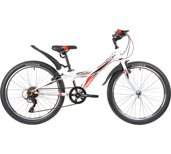 Велосипед NOVATRACK RACER 24", рама 10", белый, 6 скоростей 24SH6V.RACER.10WT20
