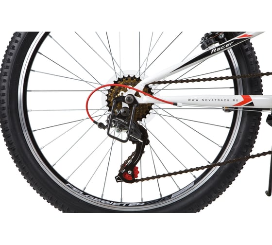 Велосипед NOVATRACK RACER 24", рама 10", белый, 6 скоростей 24SH6V.RACER.10WT20