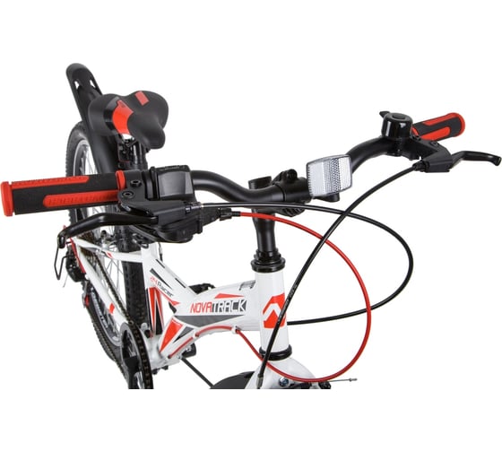 Велосипед NOVATRACK RACER 24", рама 10", белый, 6 скоростей 24SH6V.RACER.10WT20
