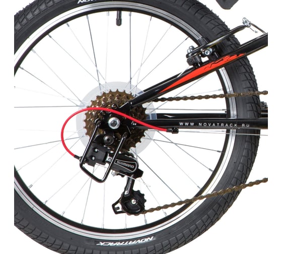 Велосипед NOVATRACK RACER 20", черный, сталь, 6 скоростей 20SH6V.RACER.BK20