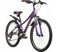 Велосипед NOVATRACK VALIANT 24", стальная рама 10", фиолетовый, 18 скоростей, V-brake 24SH18V.VALIANT.10VL22