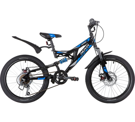 Велосипед NOVATRACK SHARK 20", Microshift/Power, черный, сталь, 6 скоростей 20SS6D.SHARK.BK20