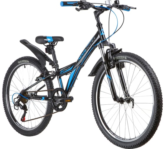 Велосипед NOVATRACK RACER 24", рама 10", черный, 6 скоростей 24SH6V.RACER.10BK20