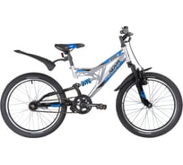 Велосипед NOVATRACK SHARK 20", серебристый, сталь 20SS1V.SHARK.SL20