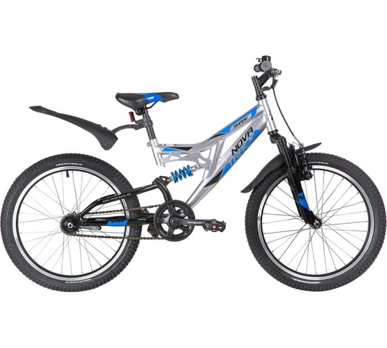 Велосипед NOVATRACK SHARK 20", серебристый, сталь 20SS1V.SHARK.SL20