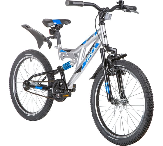 Велосипед NOVATRACK SHARK 20", серебристый, сталь 20SS1V.SHARK.SL20