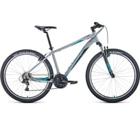 Велосипед FORWARD APACHE 27.5 1.0, год 2021, рост 19, серый/бирюзовый RBKW1M67Q010