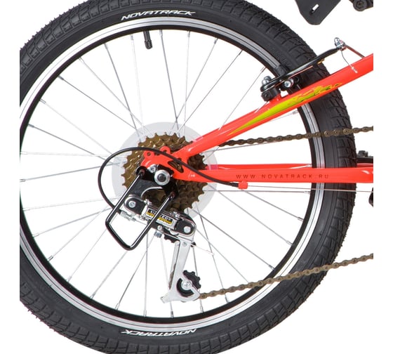 Велосипед NOVATRACK RACER 20", Power, красный, сталь, 12 скорость, V-Brake 20SH12V.RACER.RD20